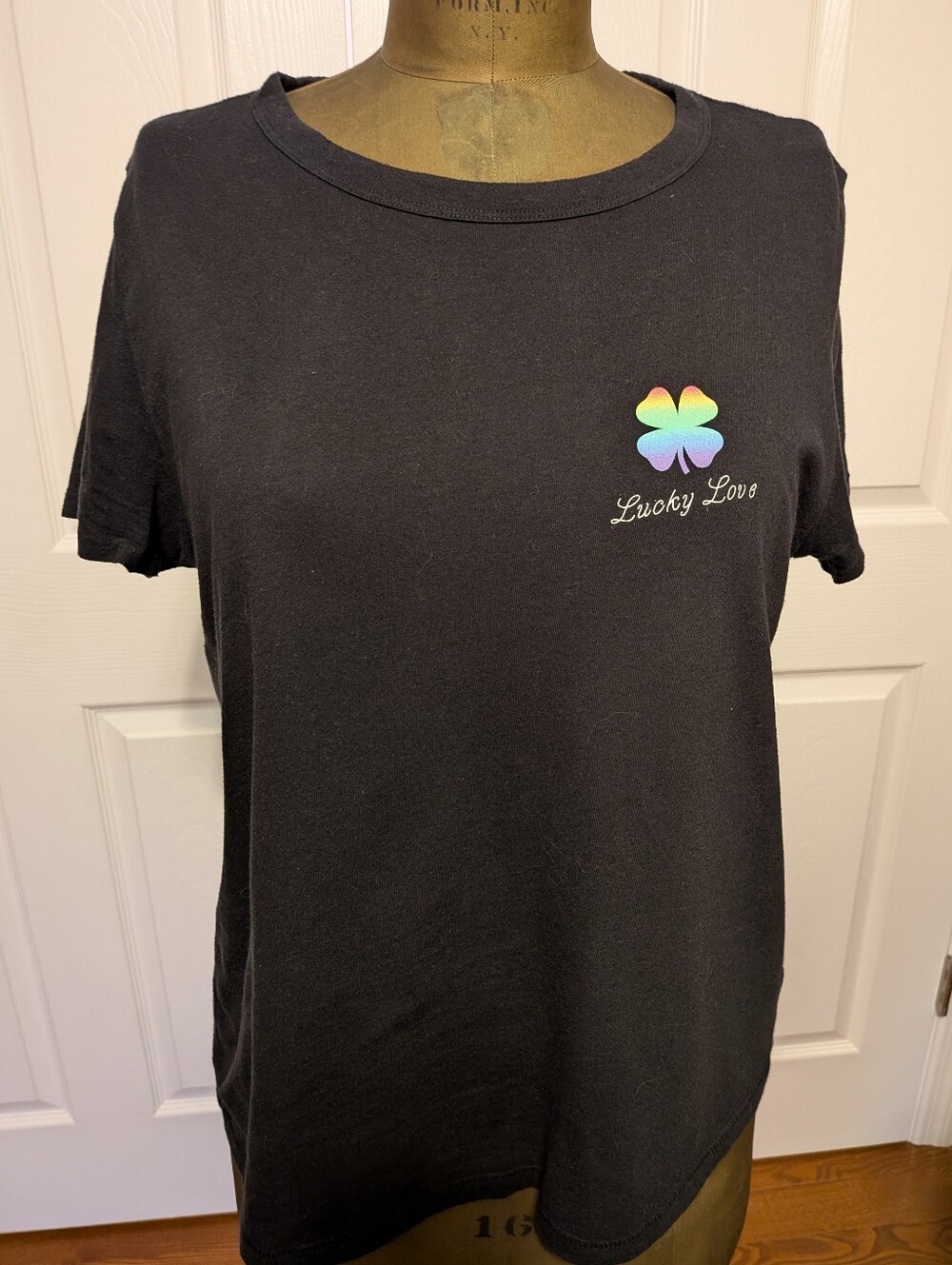 Lucky Brand Black 'Lucky Love' Rainbow Clover Tee - Pride